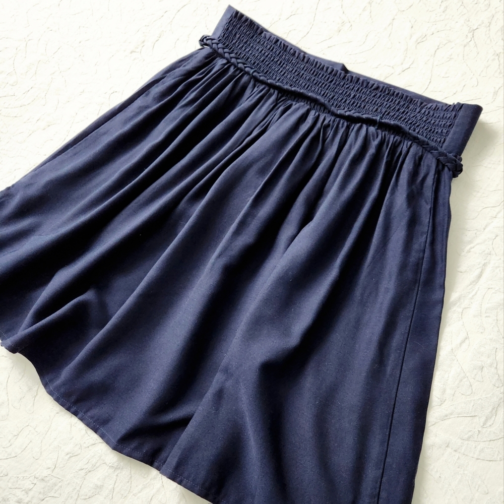 Tommy Hilfiger Navy Blue Pull-On Skirt With Braided Tie Belt, Size Small - Picture 14 of 16